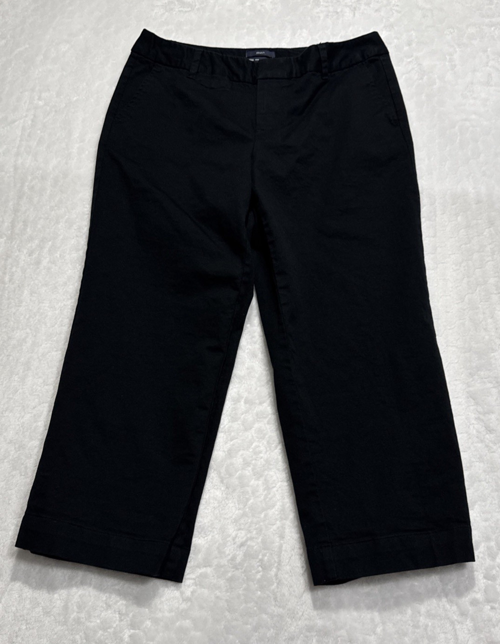 Gap Womens Cropped Leg Pants Size 10 Black Stretch Mid Rise Straight Pockets